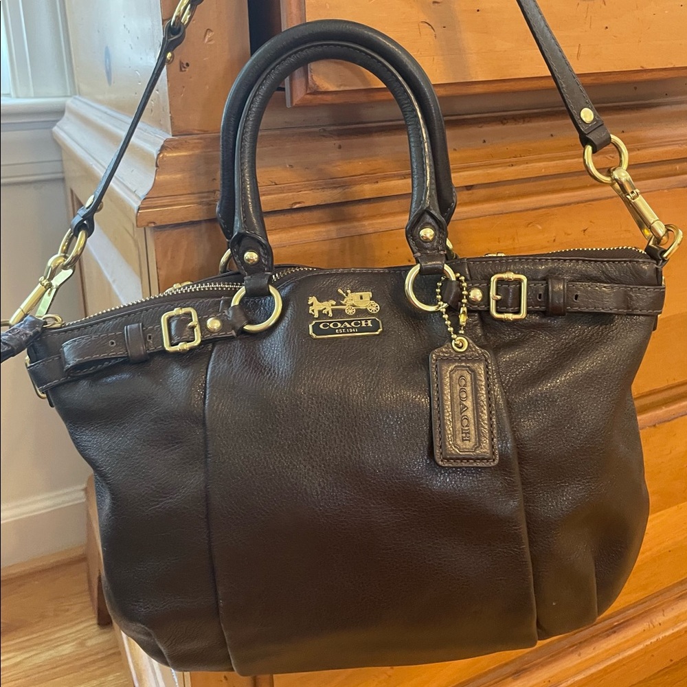 COACH Chocolate Brown Leather Satchel/Shoulder Bag